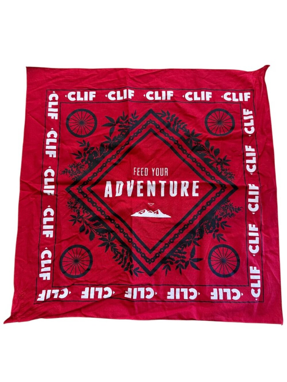 CLIF Red Feed Your Adventure Outdoor Bandana 21 x 21